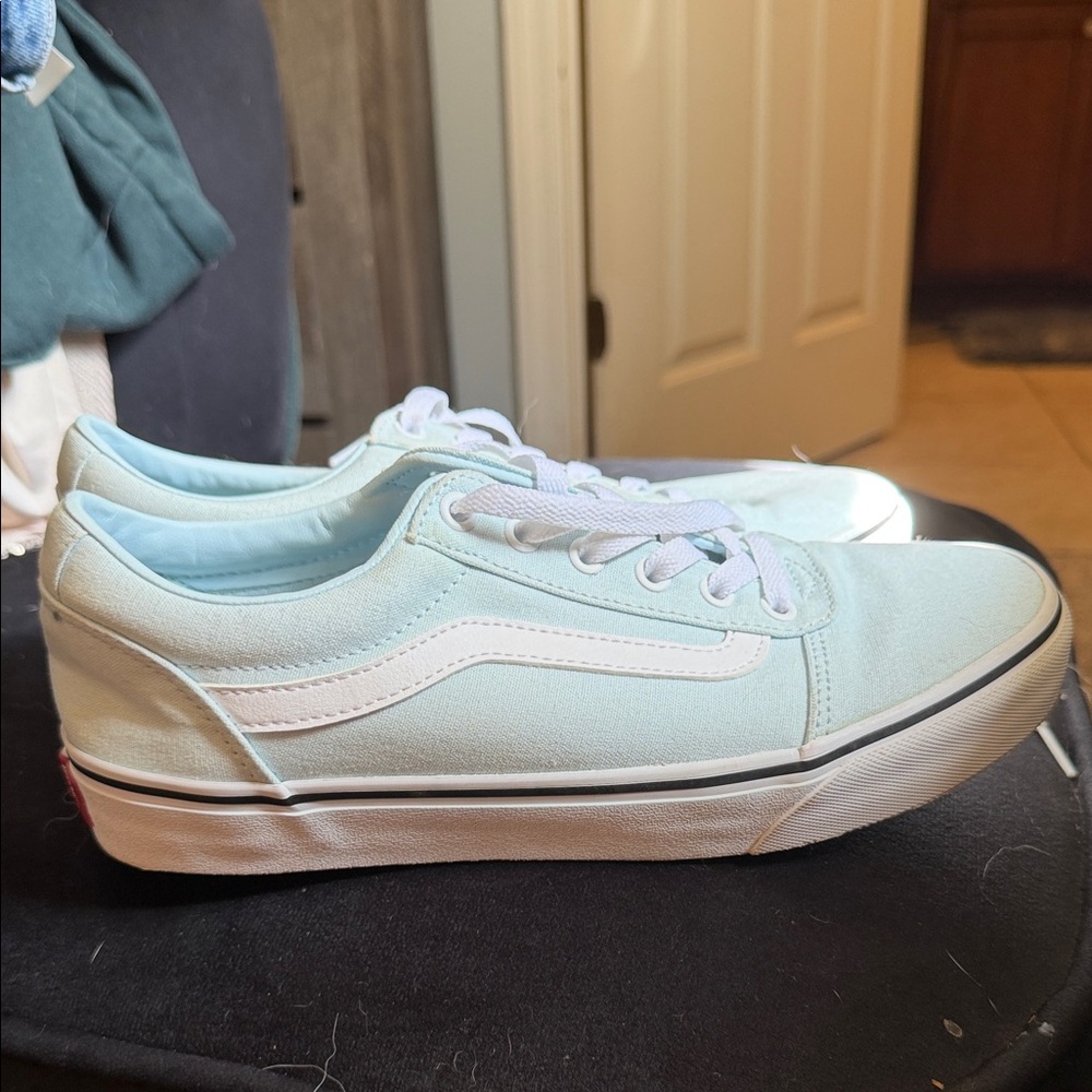 VANS Light Blue Canvas Sneakers (light blue with a hint of seafoam)